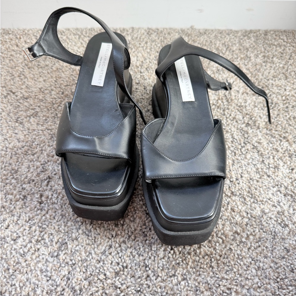 Stella McCartney Black Ribbed Sole Sandals
